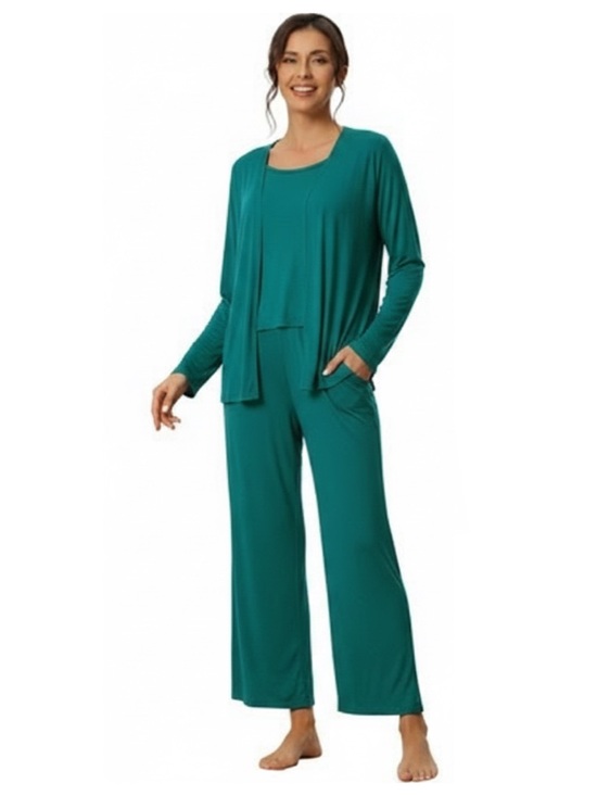Other - Teal Lounge Set - 3-Piece Cozy Cardigan, Tank & Pants • NWT